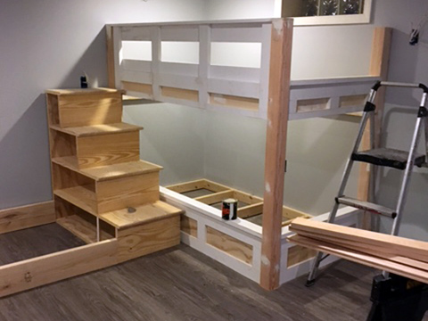 Custom Bunk Beds and Finished Basement - (In progress)