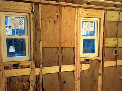 Exterior renovation, complete rebuild - (inside view)